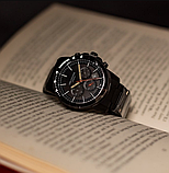 Класичний кварцовий чорний наручний годинник, Чоловічий круглий наручний годинник, фото 5