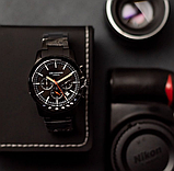 Класичний кварцовий чорний наручний годинник, Чоловічий круглий наручний годинник, фото 7