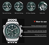 Якісний круглий годинник з металевим ремінцем з японським механізмом, фото 3