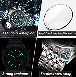 Якісний круглий годинник з металевим ремінцем з японським механізмом, фото 4