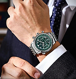 Якісний круглий годинник з металевим ремінцем з японським механізмом, фото 6