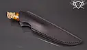 Ніж ручної роботи "Нічний птах" 130х34х4мм із дамаської сталі та колодкою з капа клена, фото 4