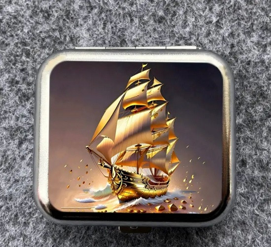 Міні-попільничка із неіржавкої сталі портативна кишенькова попільничка для цигарок із зображенням Вітрильник