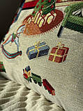 Новорічна наволочка на подушку 45х45 см, гобеленова HOGAR, фото 6