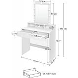 Туалетний столик з підсвіткою Bonro B055 білий, фото 6