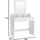 Туалетний столик з підсвіткою Bonro B055 білий, фото 9