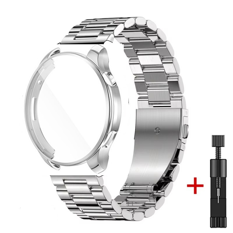 Комплект для годинника Amazfit GTR4 сріблястий (чохол + ремінець Rolex design 22 мм)