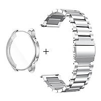 Комплект для годинника Amazfit GTR4 сріблястий (чохол + ремінець Rolex design 22 мм), фото 3