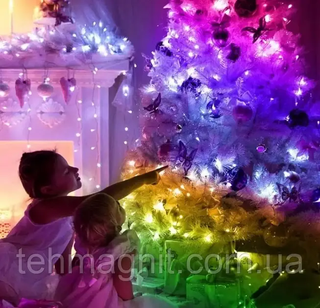 Гірлянда Smart роса RGB, з пультом керування, 20 м, 100 Led, USB, Bluetooth, керування телефоном
