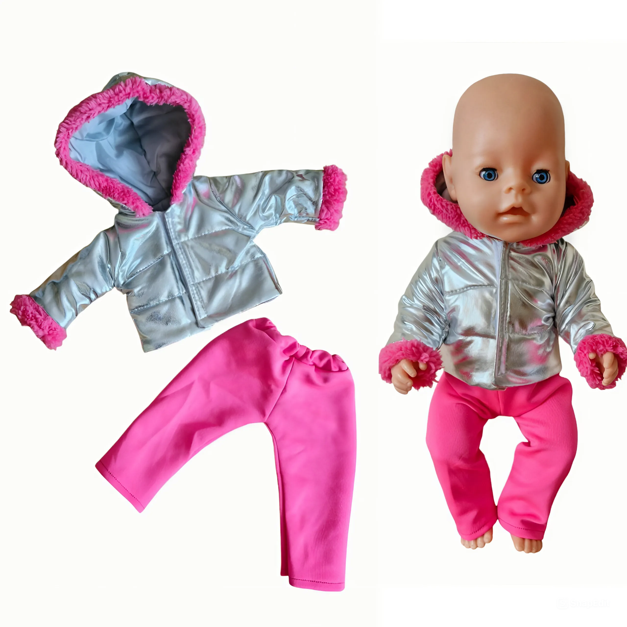 Одяг для ляльки Baby Born / Бебі Бона  40 - 43 см набір зимовий сріблястий 8857, фото 1