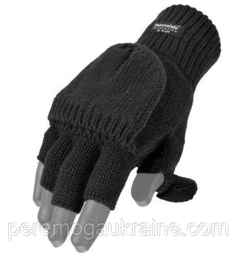 Рукавички тактичні з відкидною рукавичкою Mil-tec Thinsulate black 12545002 розмір L