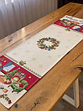 Доріжка на стіл Новорічна, 45x140 см., гобелен з золотим люрексом, фото 4