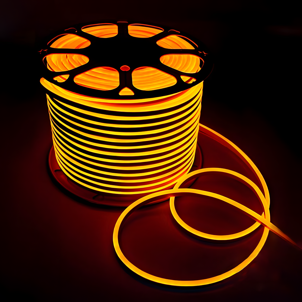 Гнучкий неон, 100м, 100 LED на метр, 220V, вуличний, IP65, Жовтий