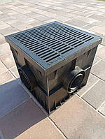 Дощоприймач пластиковий з щілинною пластиковою решіткою ДП 30*30