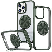 TPU+PC чохол Metal Ring with MagSafe для Apple iPhone 13 Pro Max (6.7") / 12 Pro Max (6.7") Зелений