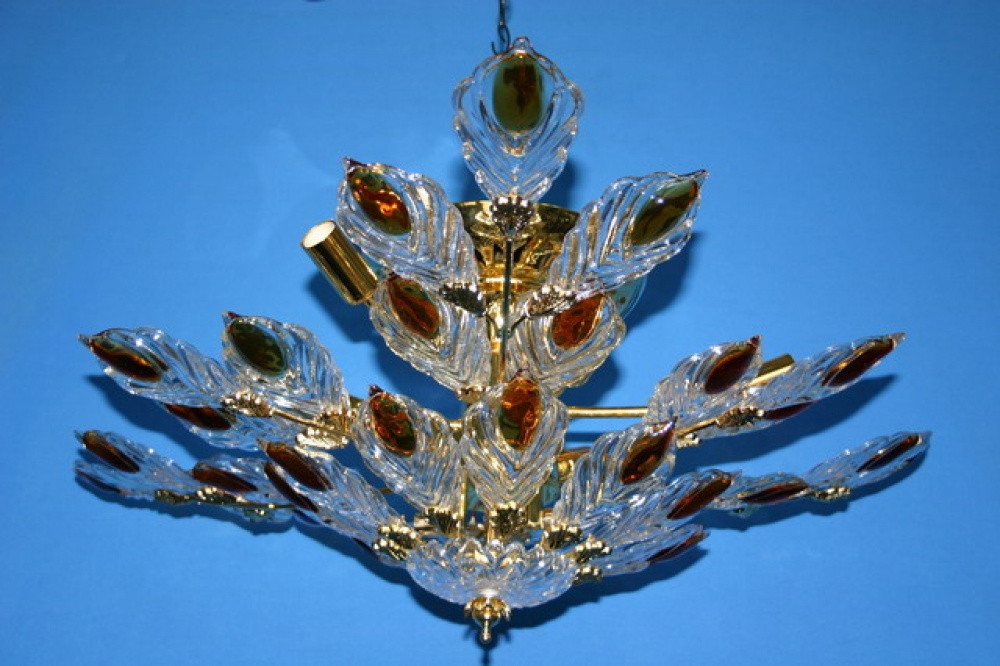 Золота кришталева люстра L23245/6+2, фото 1