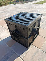 Дощоприймач пластиковий з щілинною чавунною решіткою ДП 30*30