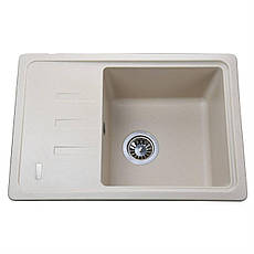 Гранитная мойка Globus Lux MONO слоновая кость 620х435