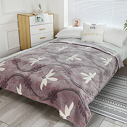 Євро плед флісовий стрижений "Візерунок і листя". Мінімальне замовлення від 10 шт.