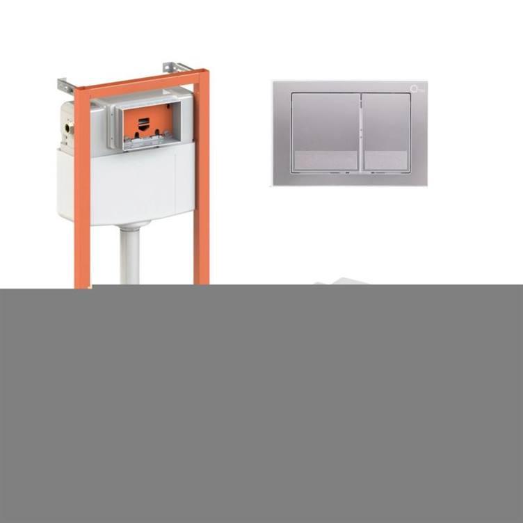 Комплект: Qtap Gemini Ultra Quiet подвесной унитаз QT2533076EUQW + Nest комплект установки 4в1 (Клавиша квадратная Satin)