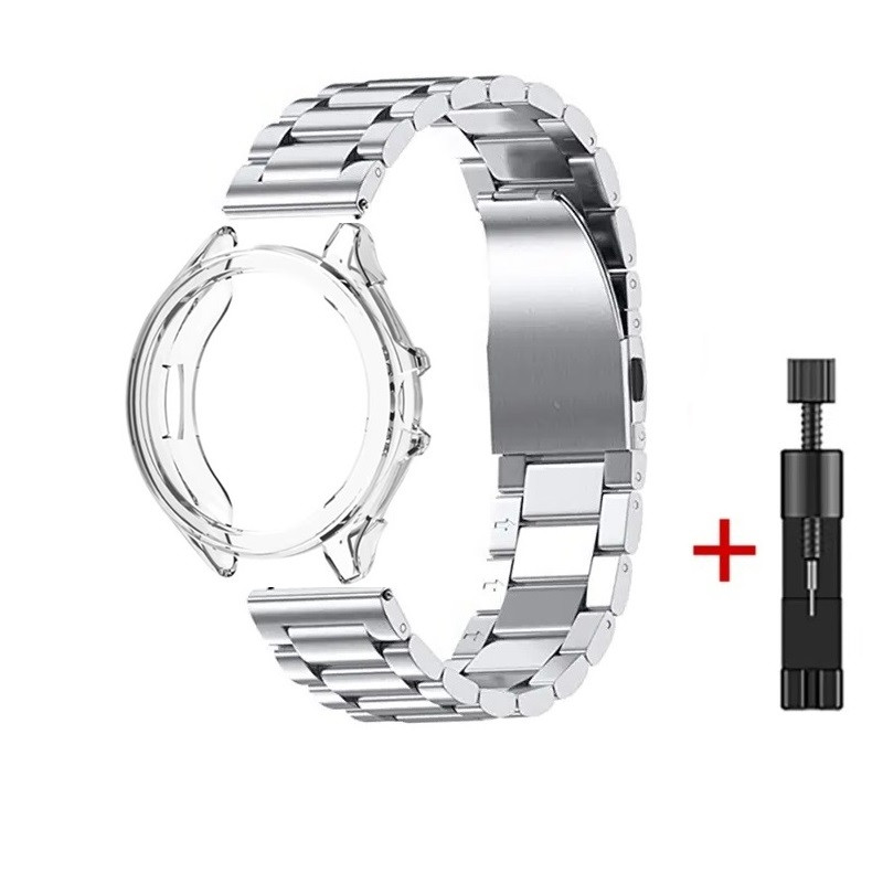 Комплект для годинника Xiaomi Watch 2Pro (бампер прозорий + ремінець Rolex design 22 мм сріблястий)