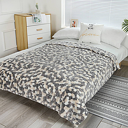 Євро плед флісовий стрижений "Сірий бриж". Мінімальне замовлення від 10 шт.