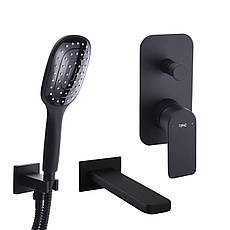 Смеситель для ванны встроенный TOPAZ SARDINIA TSG 08202-V-H20-BL- 2 выхода, излив 190мм.