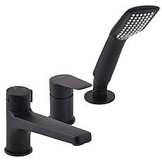 Смеситель для ванны TOPAZ CAPRI TCA-15111-H43-BL встроенный, 3 выхода. Картридж D35 (комплект), ЧЕРНЫЙ