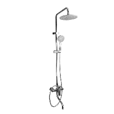 Душевая система FRUD R24154, поворотный излив - переключатель на лейку/душ, 3 режима, хром