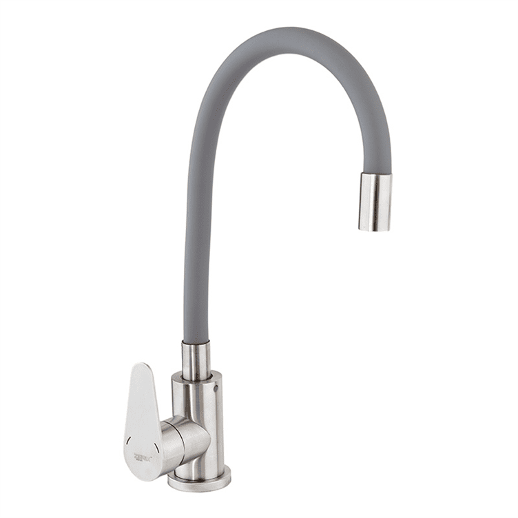 Смеситель для кухни с серым гибким изливом Zerix Fox-011 Refl.Gray с нерж. стали SUS304 (ZX4834), фото 1