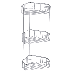 Полка-решетка угловая 3-ярусная Zerix LR335-2 (LL1453)