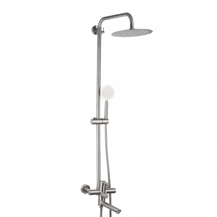 Душевая система Frap F24801, поворотный излив - переключатель на лейку, 1 режим, нержавеющая сталь, фото 1