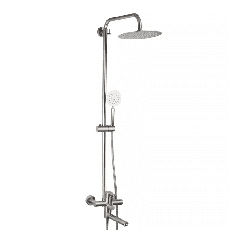 Душевая система Frap F24801, поворотный излив - переключатель на лейку, 1 режим, нержавеющая сталь