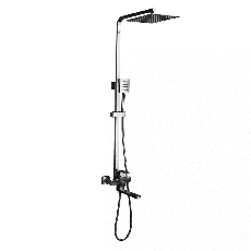 Душевая система Frap F24802, поворотный излив - переключатель на лейку, 1 режим, нержавеющая сталь.