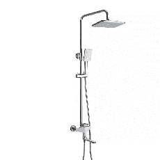 Душевая система Frap F2458, поворотный излив - переключатель на лейку/душ, 3 режима, белый/хром