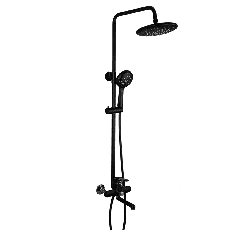 Душевая система Frap F2449-6, поворотный излив - переключатель на лейку, 3 режима, черный/хром
