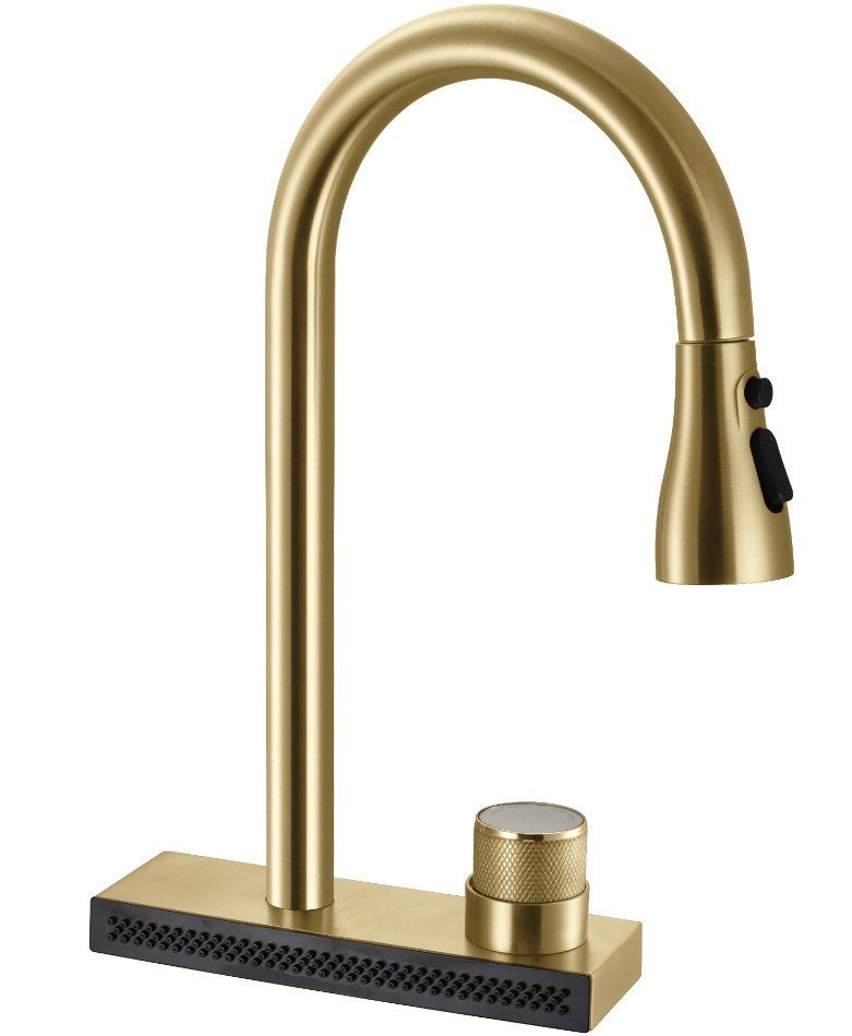 Змішувач для кухні REA CONOR BRUSHED GOLD матове золото, фото 1