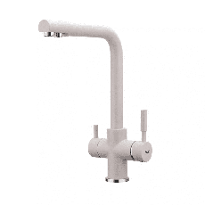 Смеситель для кухни Frap F4352-24 на две воды, белый.