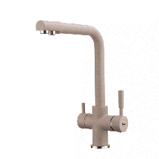 Смеситель для кухни Frap F4352-23 на две воды, бежевый.