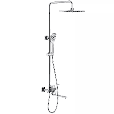 Душевая система Frap F2461, поворотный излив - переключатель на лейку, 3 режима, белый/хром