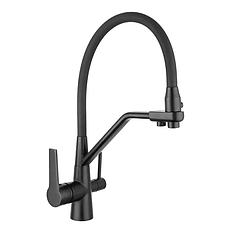 Смеситель для кухни на две воды Frap F4374-6, черный