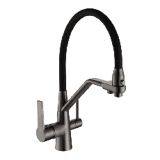 Смеситель для кухни на две воды Frap F4374-15 серый