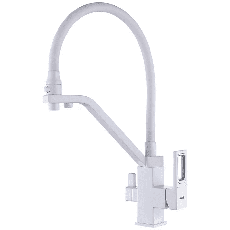 Смеситель для кухни на две воды GAPPO G4317-8 с гибким изливом, белый.