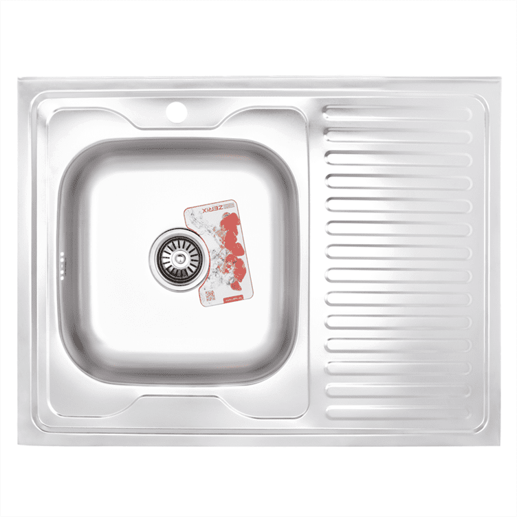 Мойка кухонная Zerix Z8060L-08-180E (Satin) (ZS0604), фото 1