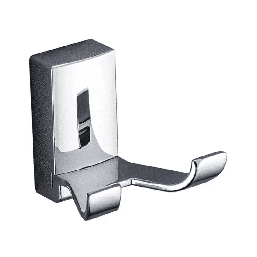 Крючок двойной для ванной Frap F1805-2 с 2-мя накладками, белый/хром, фото 1