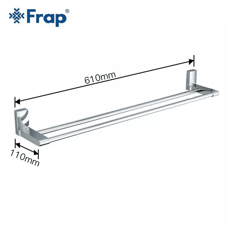 Полотенцедержатель Frap F1809 с 2-мя накладками, 600 мм, белый/хром, фото 1