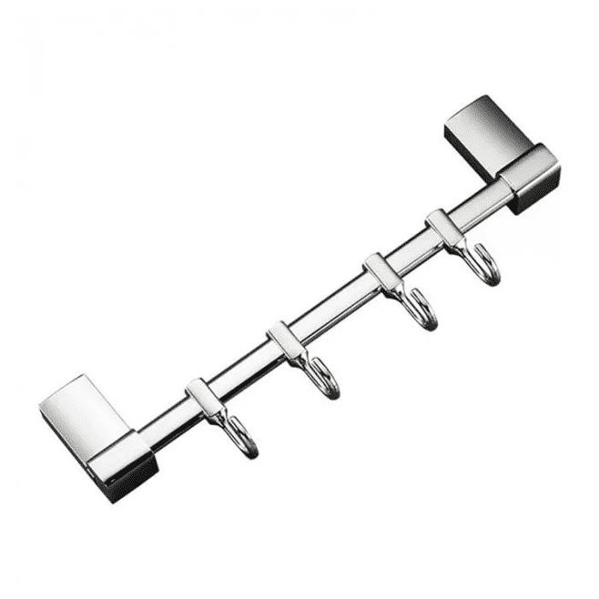 Вешалка Frap F1815-4 на 4 подвижных крючка 284 мм с 2-мя накладками, белый/хром, фото 1