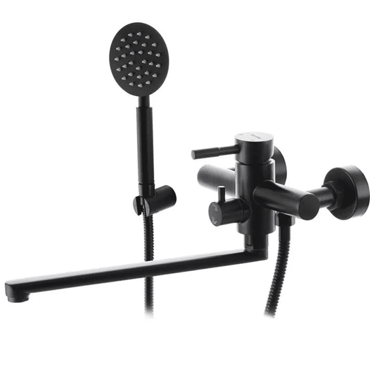 Смеситель для ванны WEZER EKO7A-01-BLACK, нержавеющая сталь, черный