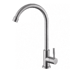 Монокран для раковины WEZER EKO14A-14 поворотное излияние, нержавеющая сталь.