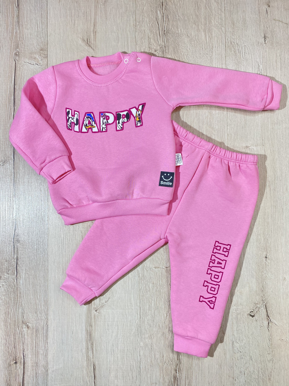 Костюм утеплений для дівчинки Bravo 70071 74 см Рожевий